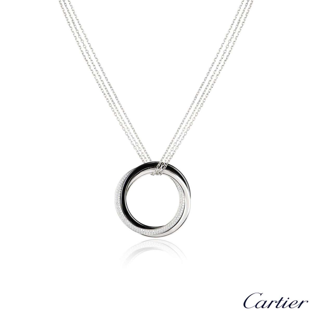 cartier trinity necklace with diamonds